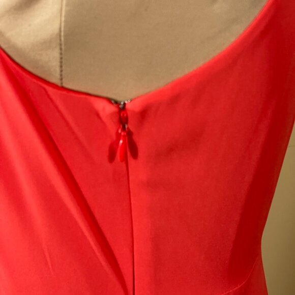 Express Mini Dress Halter Red Orange Keyhole Back Size 6 Party - Picture 5 of 8